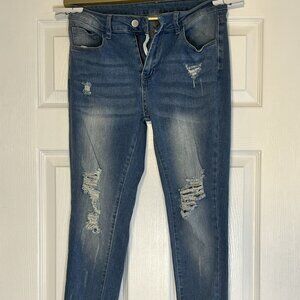Skinny Distressed Jeans - Women’s Size Medium - Denim